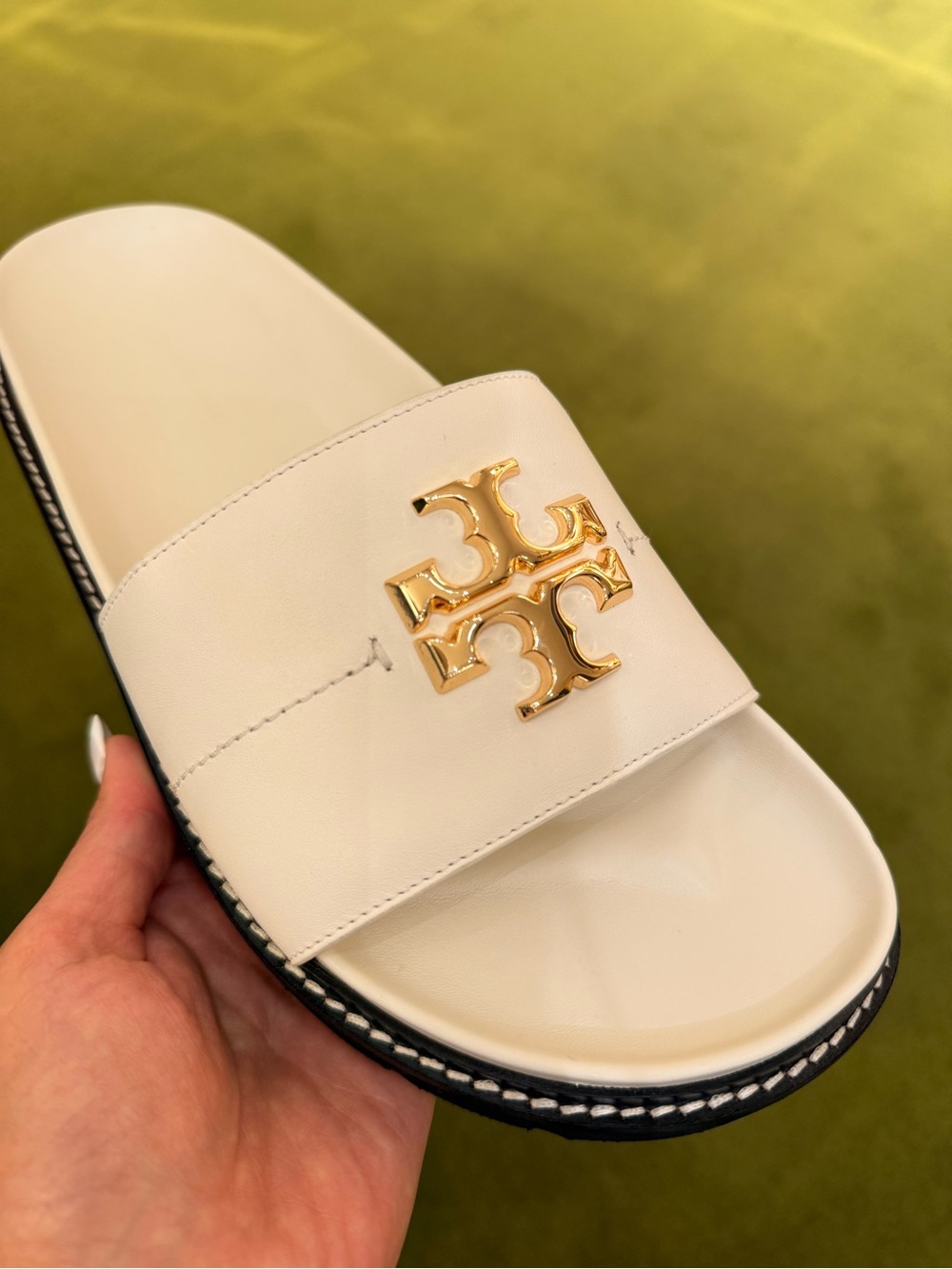 Tory Burch Everly Anatomic Lug Sandals, New Ivory / Perfect Black - Picture 6 of 16